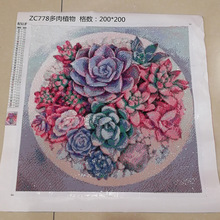 5D钻石画绣好的成品图多肉植物满钻纯手工贴十字绣成品出售一件发