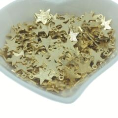 DIY Handmade Wire-Wrapped Star Pendant with Hanging Copper-Plated Light Gold Colorfast Geometric Earring Charms Accessories