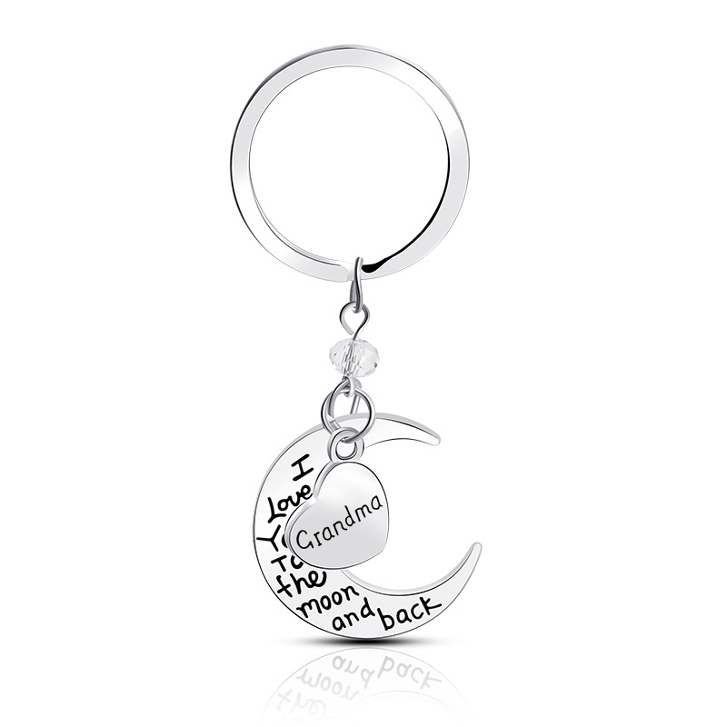 Lettering Heart Moon Keychain Wholesale display picture 7