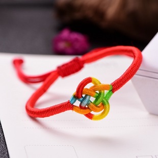 Wholesale this year red rope bracelet female Dragon Boat Festival baby colorful rope hand DIY hand knitting money knot hand string