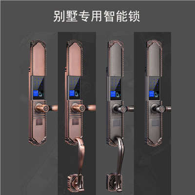 維邦指紋鎖歐式智能鎖別墅指紋鎖自動下滑蓋鎖防盜門指紋鎖大小套