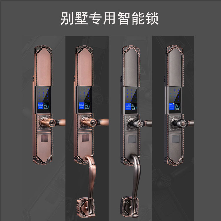 維邦指紋鎖歐式智能鎖別墅指紋鎖自動下滑蓋鎖防盜門指紋鎖大小套