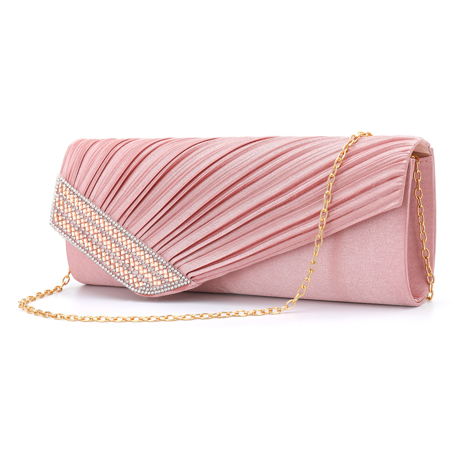 A new style pleated ribbon Diamond Satin dinner gift bag issued on behalf of Amazon clutch bag1210