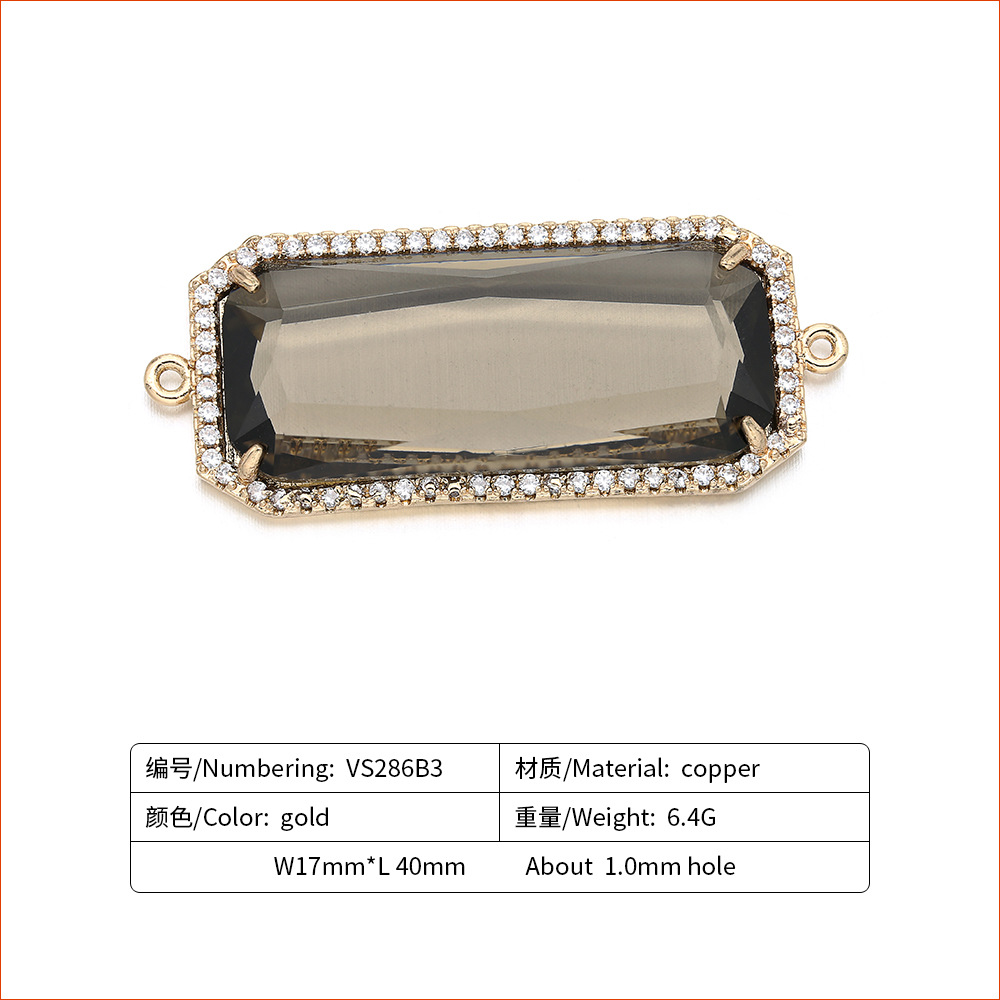 Simple Rectangle Micro-inlaid Zircon Jewelry Accessories Wholesale Nihaojewelry display picture 1