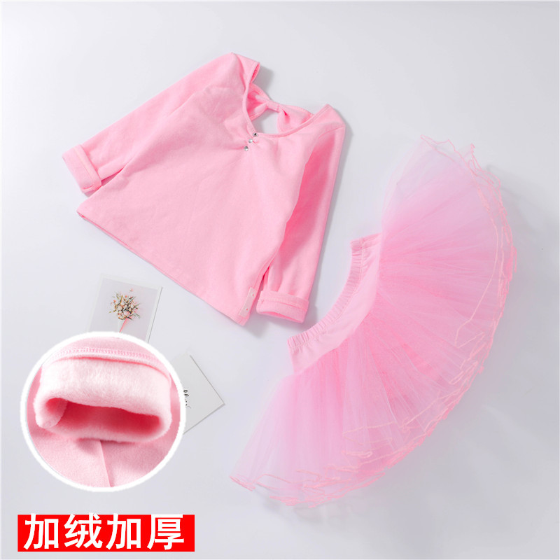 儿童舞蹈服女童春秋长袖芭蕾舞裙幼儿练功服女孩跳舞衣服演出服装|ms