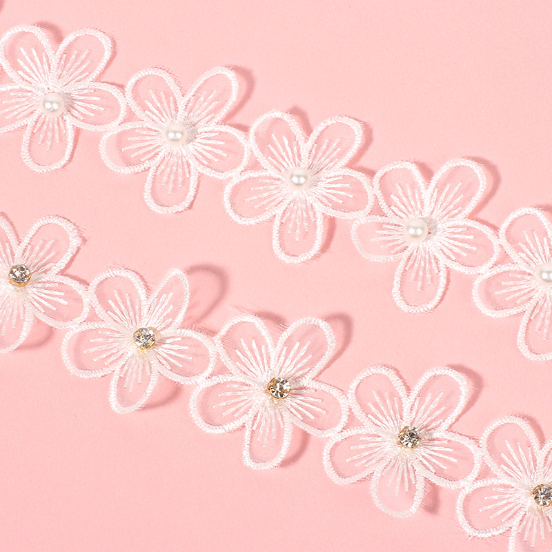 8g Weight Necklace Classification Wedding, Travel Occasion Lock Pattern Women'S Gender Cross-border New Accessories Internet Hot Fresh Rhinestone Flower Necklace Pearl Choker Necklace Short Clavicle Chain 11