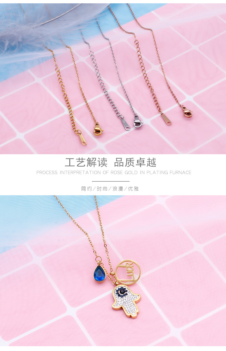 Titanium Steel 18K Gold Plated Korean Style Plating Cartoon Character Necklace display picture 5