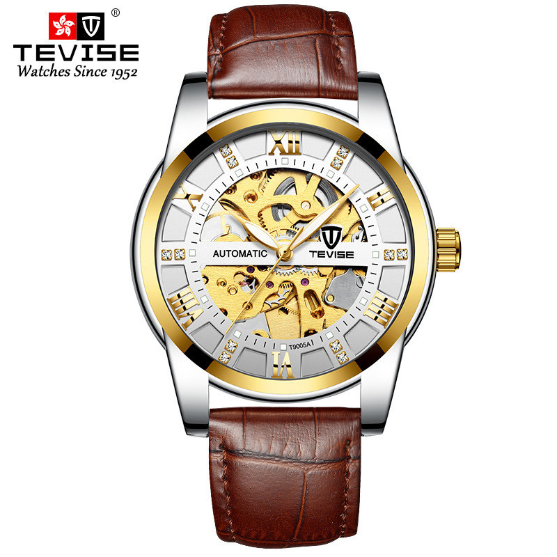 Reloj mecánico automático al por mayor T9005A del negocio de los hombres del reloj de TEVISE Tevis