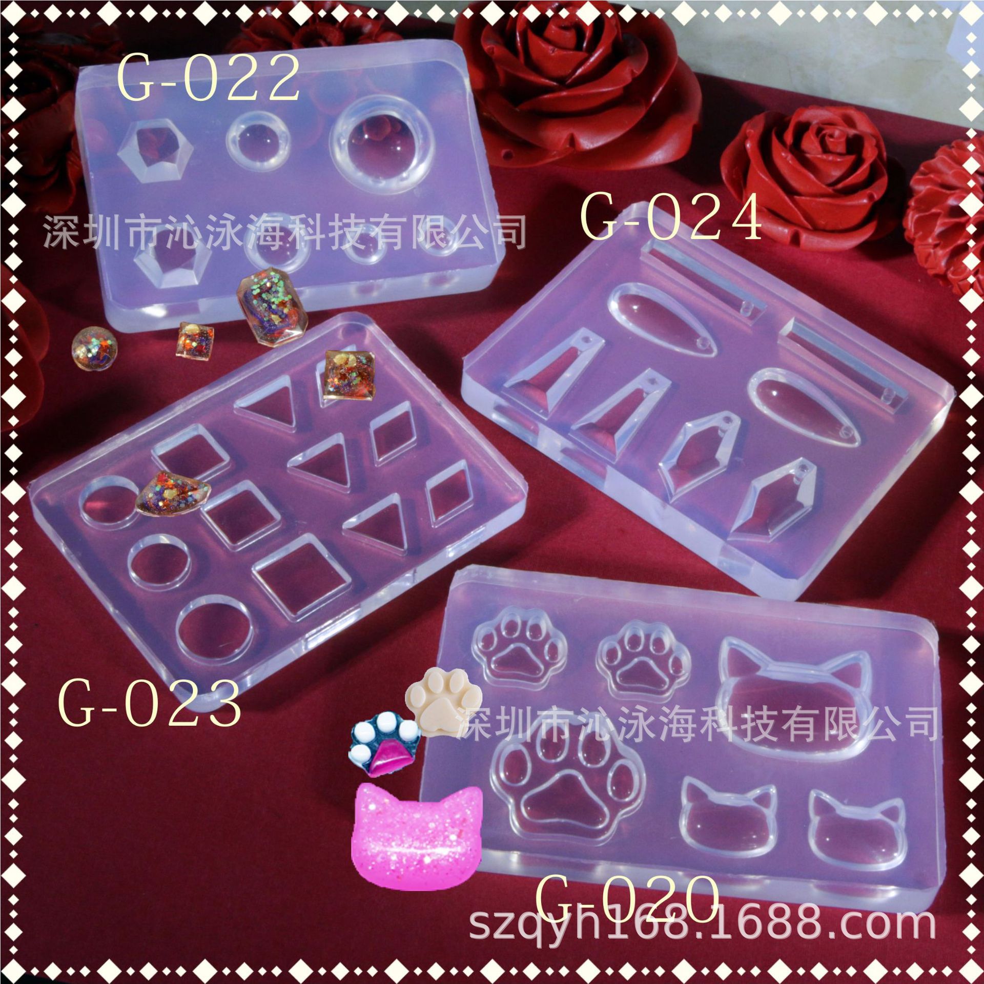 硅胶模具老山羊猫爪猫头桃花发簪米奇贝壳蝴蝶结爱心水滴宝石g款 阿里巴巴