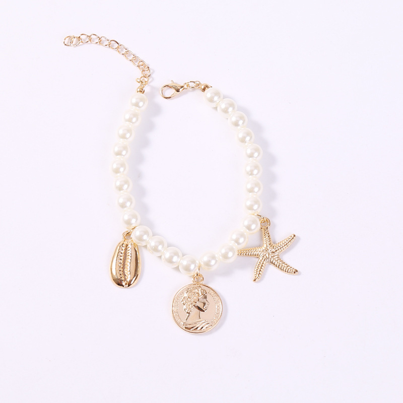 Fashion Coin Starfish Shell Pearl Bracelet display picture 6