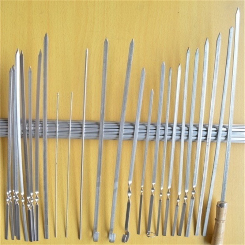 100 Stainless steel BBQ needle Barbecue fork Needle gluten gluten BBQ bamboo