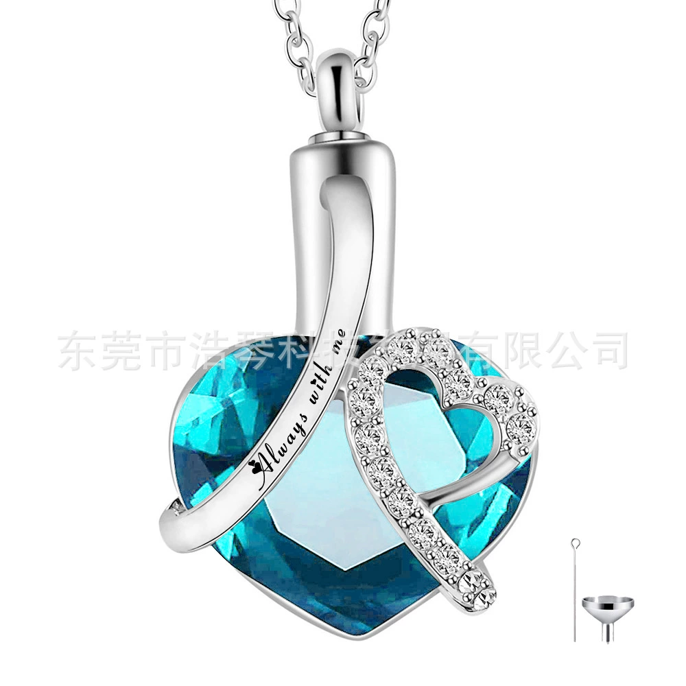 Внешняя торговля горячие продажи памятные родственники домашнее животное пепел ожерелье из нержавеющей стали в форме сердца День рождения камень пепел кулон эфирное масло бутылка