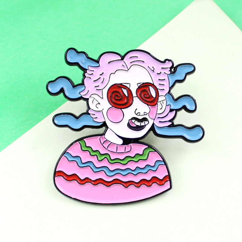 8g Weight Cartoon Style Funny Pin Cartoon Character Alloy Enamel Unisex Brooches