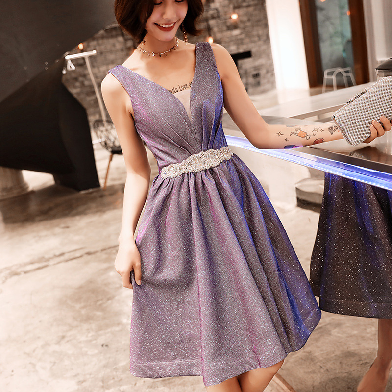 spring short purple starry sky