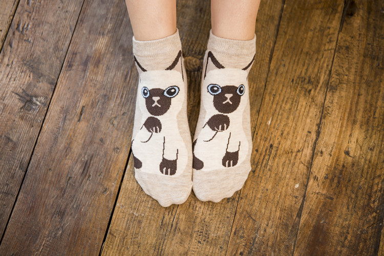 Frühling Und Sommer Damen Baumwoll Socken Großhandel Niedliche Cartoon Katze Damen Boots Socken Mode All-match Kurze Socken Lässig Schweiß Absorption display picture 11