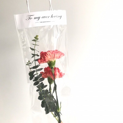 Celebridad de Internet flor bolso transparente Día del Maestro floral simple Rosa bolsa PVC ramo bolsa de embalaje de plástico