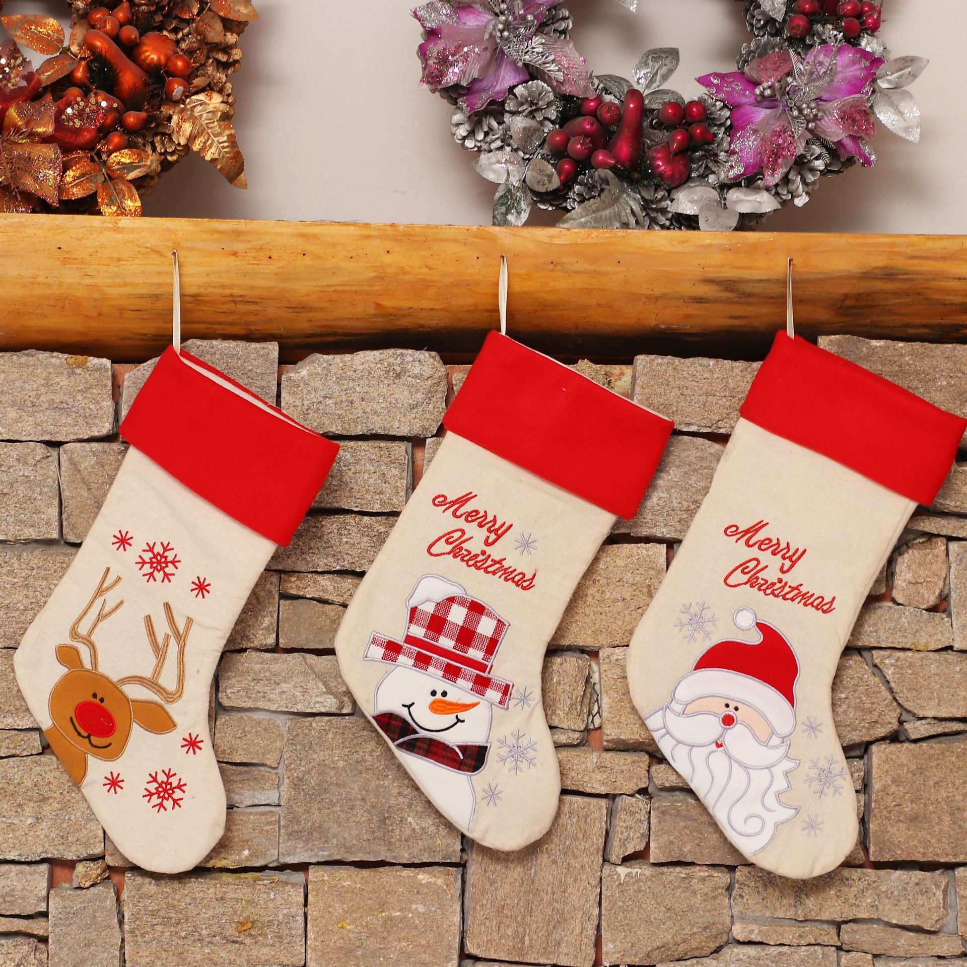 Christmas socks home style gift bag