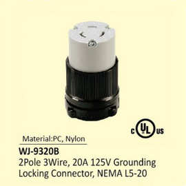 NEMA L5-20引挂式美规大功率插座WJ-9320B 20A125V工业插座台湾产