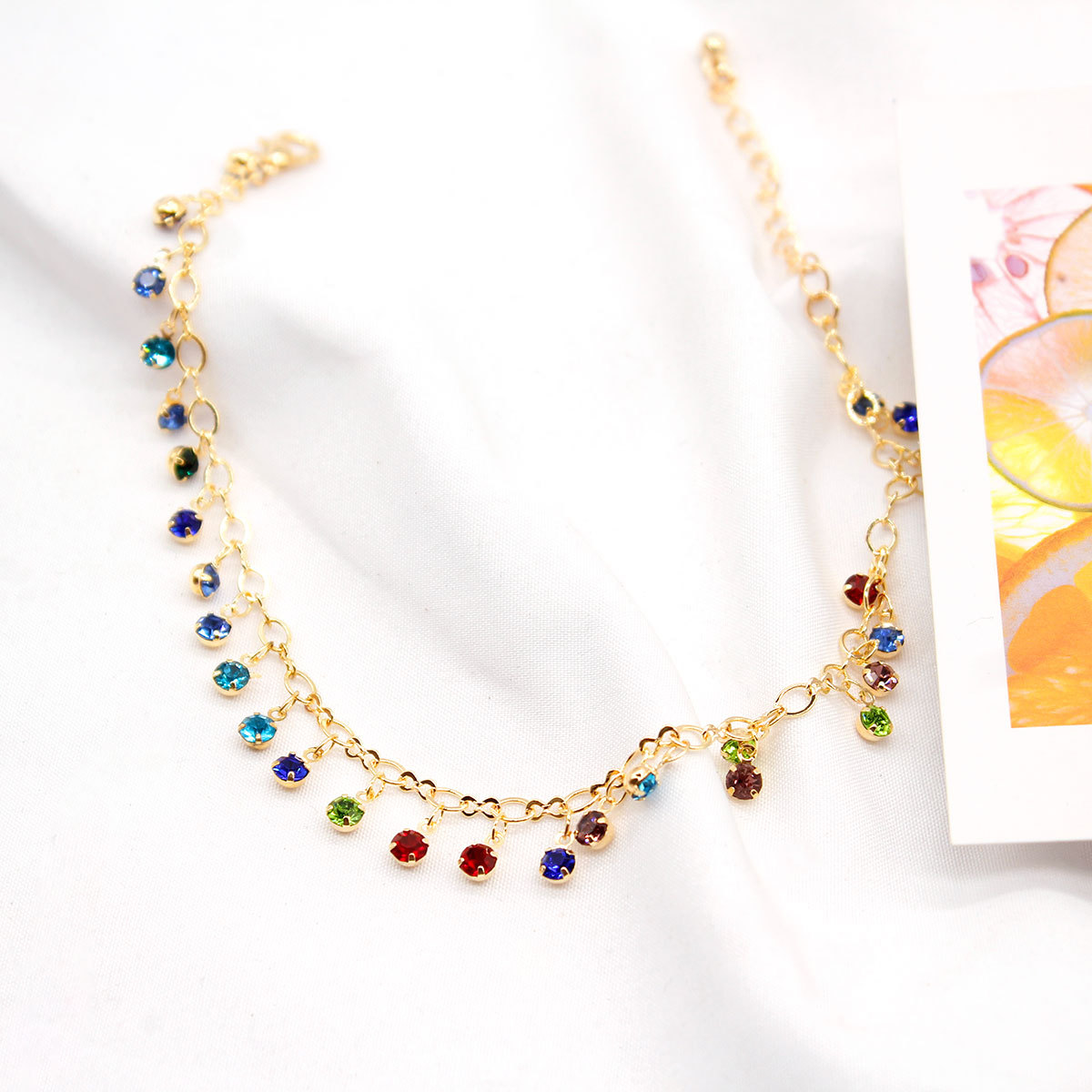 Title 6, Damen Kristall Mikro-Inlay bunte Diamant Fußket...