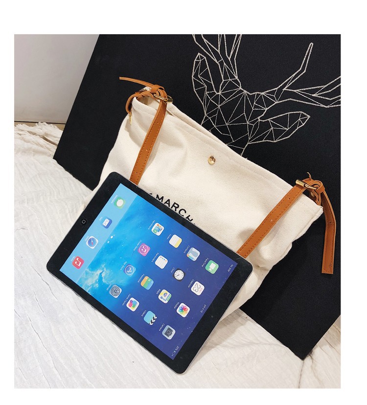 Manufacturer Sale Canvas Women 2021 Summer New Simple Korean Single Shoulder Crossbody Personalized Printed_voghion.com