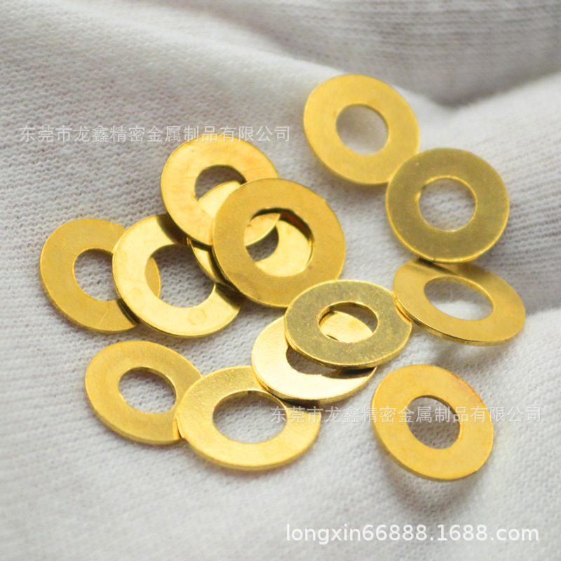 H62黄铜圆片切割 圆环 H65黄铜垫片 平垫 铜介子 黄铜法兰垫片2mm