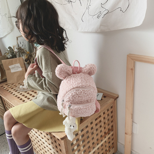 Kindergarten children's school bag bunny plush cute girl backpack doll 1-3 years old male and female baby mini 2 years old