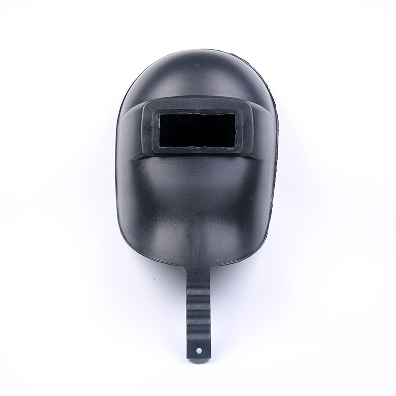 手持式塑料电焊面罩黑色连体电焊工帽防摔安全隔热防护罩工厂批发