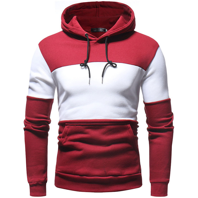Men's Clothing Spring and Autumn New Men's Clothing Splicing Contrast Color Sweatshirt_maomaolike.com