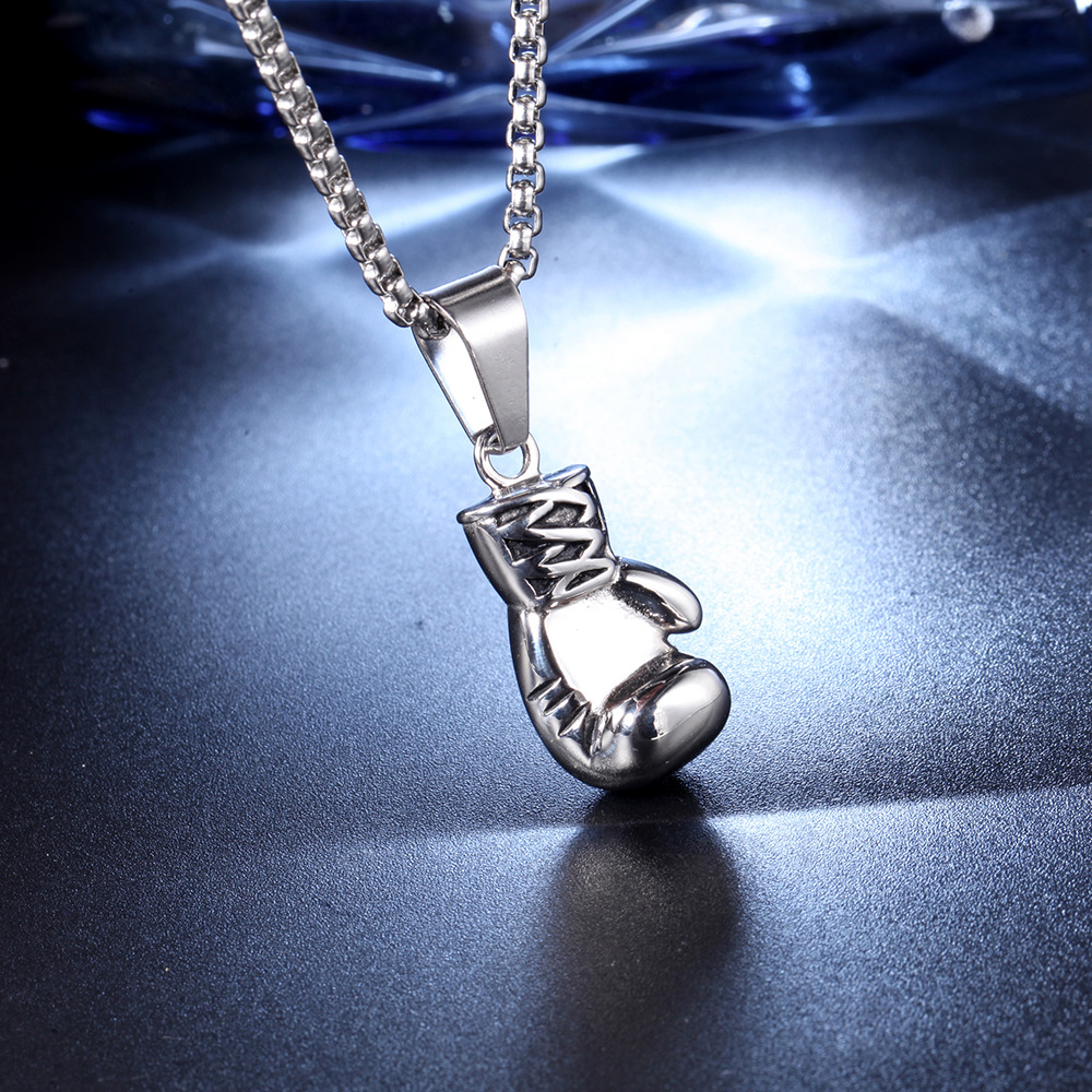304 Stainless Steel Chain Material 1 Piece Titanium Steel 18K Gold Plated Rhodium Plated Boxing Gloves Pendant