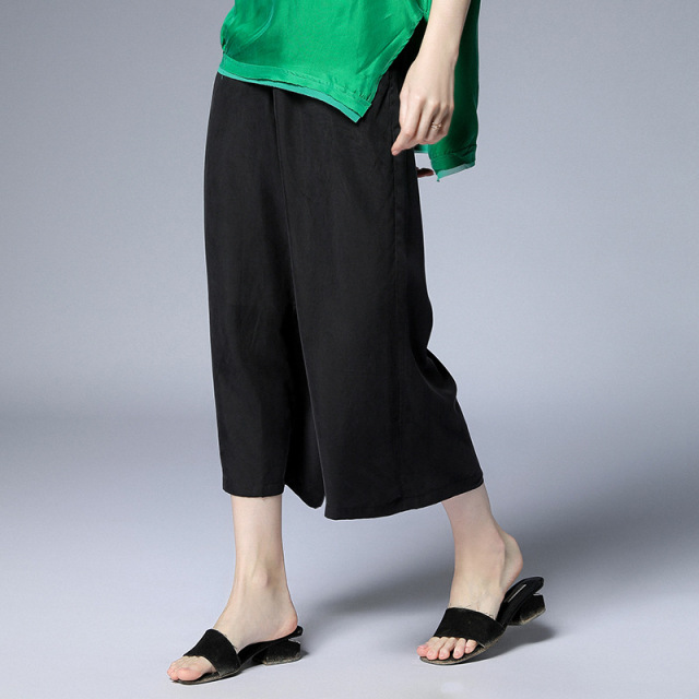 High waist drop feeling straight wide-legged pants Large pants