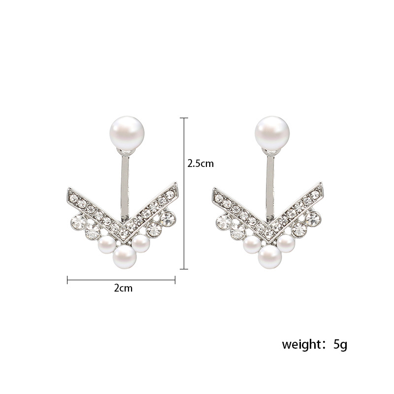 Korean S925 Silver Needle Fashion Diamond Pearl Earrings display picture 1