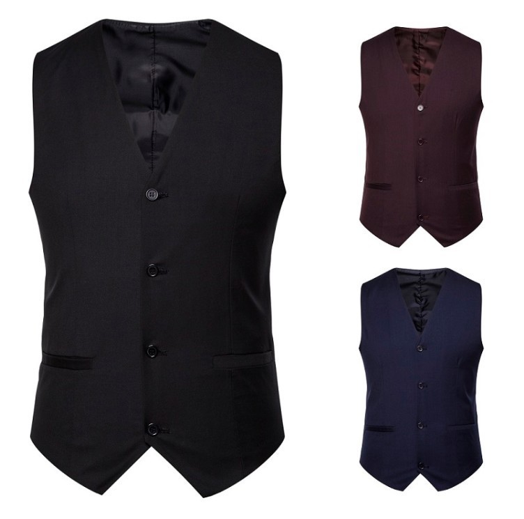 New Men's Shade Collar One Button Suit Three-Piece British Slim-Fit Groom Dress Large Size Suit Three-Piece Suit