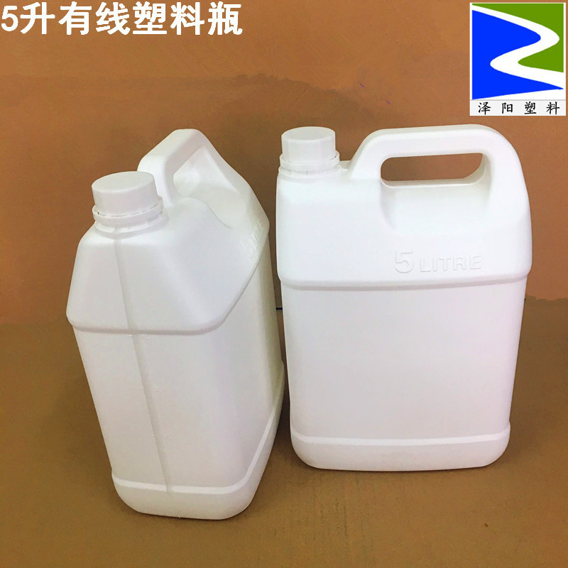 东莞5升加厚塑料瓶乳白5L化工塑料桶胶水扁桶5公斤水壶带刻度水线|ru