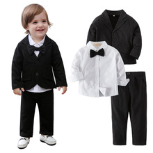 童装 儿童绅士礼服套装 男童长袖三件套童套装