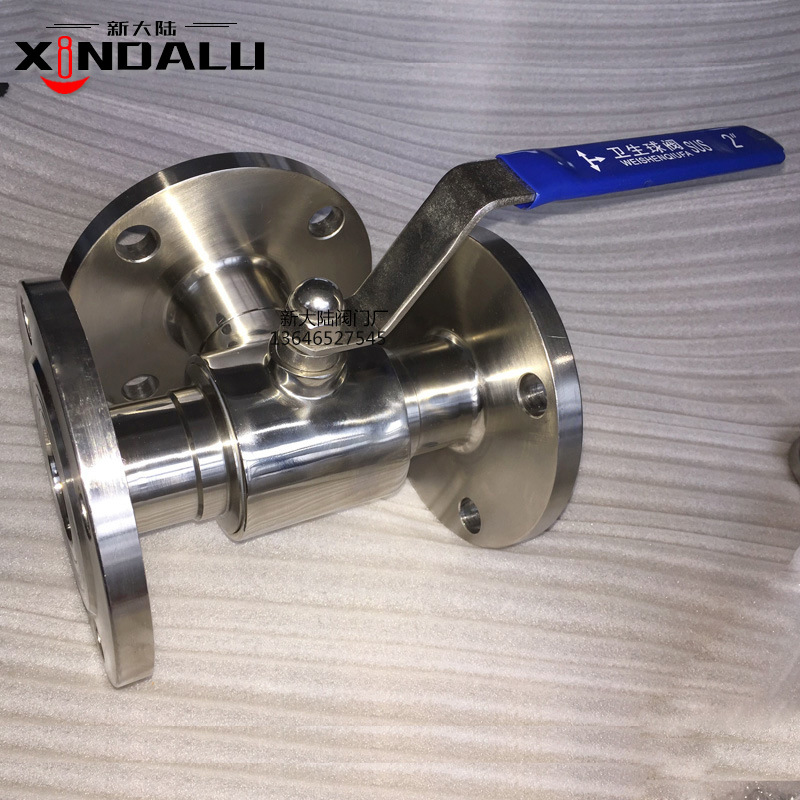 卫生级T型三通法兰球阀 手动三通换向球阀  不锈钢L型三通球阀