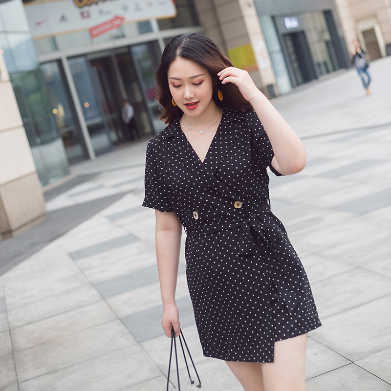 大碼女裝2019夏裝新款胖妹妹200斤顯瘦減齡氣質棉麻寬松連體褲