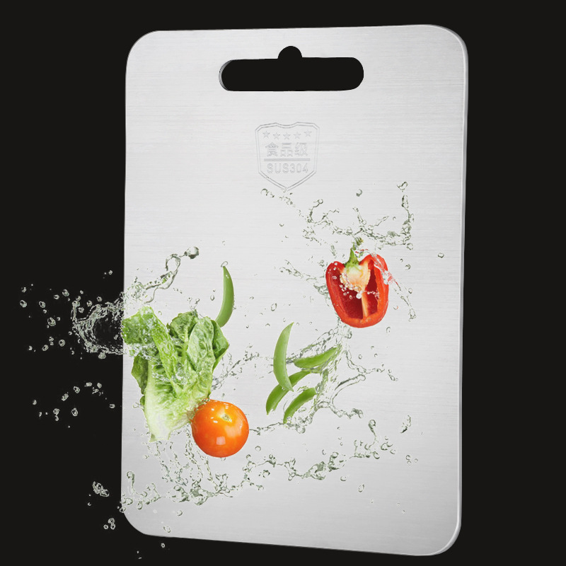 Stainless steel chopping block 304 thickening Two-sided Vegetable board kitchen Cutting board square Dough Chopping board Customized logo