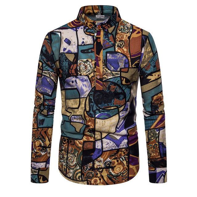 Long sleeve shirt fashionable multi color slim shirt