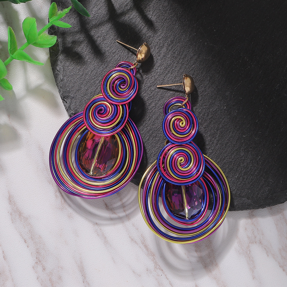 New Alloy Gem Earrings display picture 8