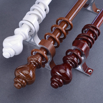 铝合金罗马杆窗帘杆单杆双杆窗帘轨道杆子支架配件顶装卧室|ru