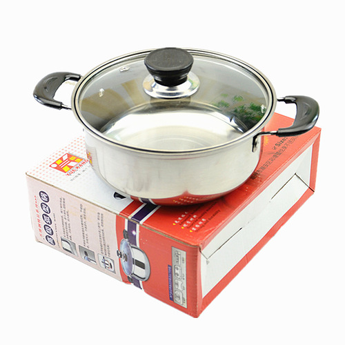 18/20/22cm stainless steel soup pot milk pot induction cooker double ear pot soup pot color box packaging stainless steel soup pot