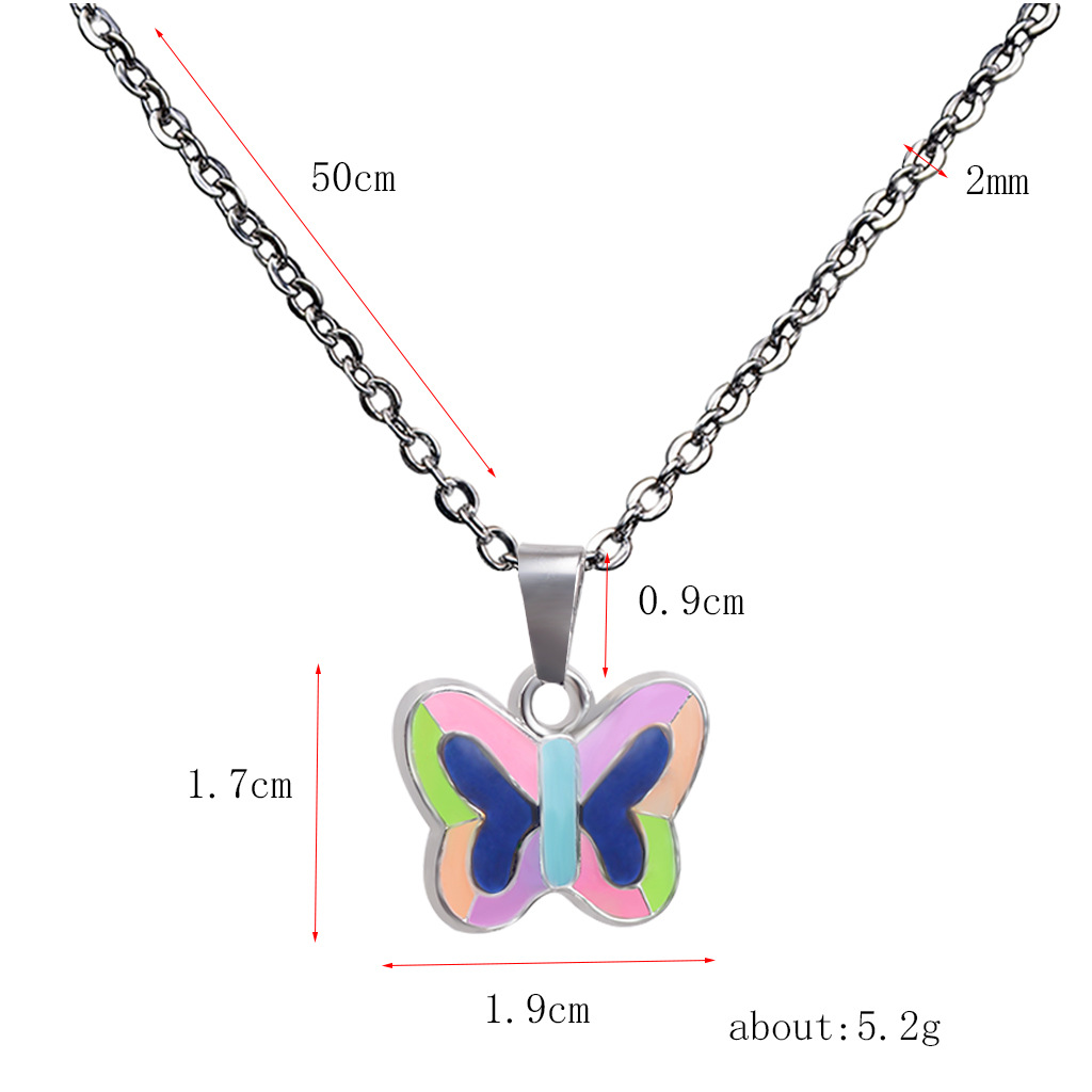 Collier Changeant De Couleur Pendentif Coeur Papillon Lumineux Fluorescent display picture 19