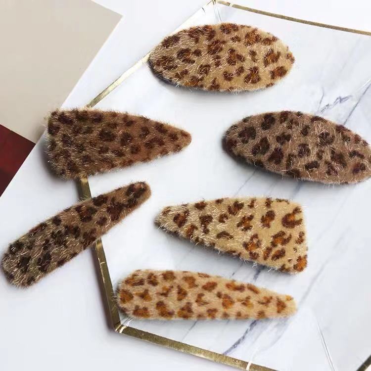 新款歐美INS豹紋BB夾網紅少女百搭發夾邊夾