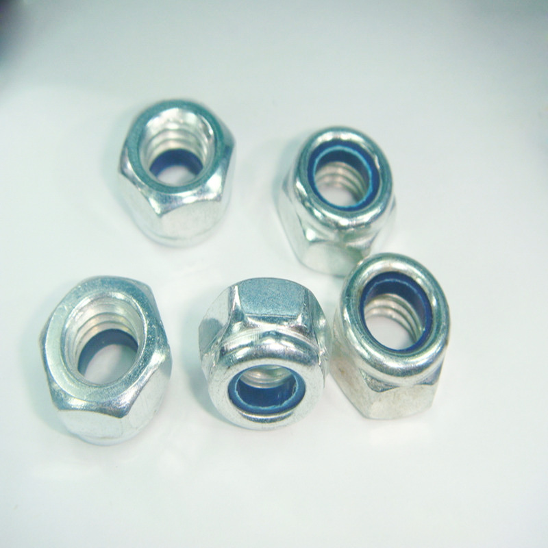 法兰/尼龙防松螺母 锁紧镀锌螺母M6 M8 M10 不锈钢尼龙防松螺母