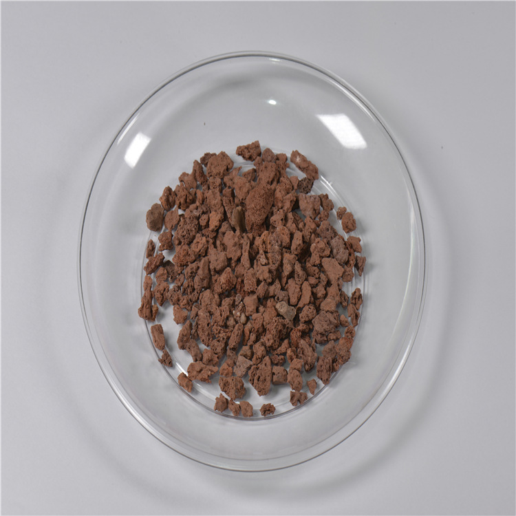 红色火山石颗粒 滤料 椭圆磨脚石 火山石粉 多孔吸附性好火山岩