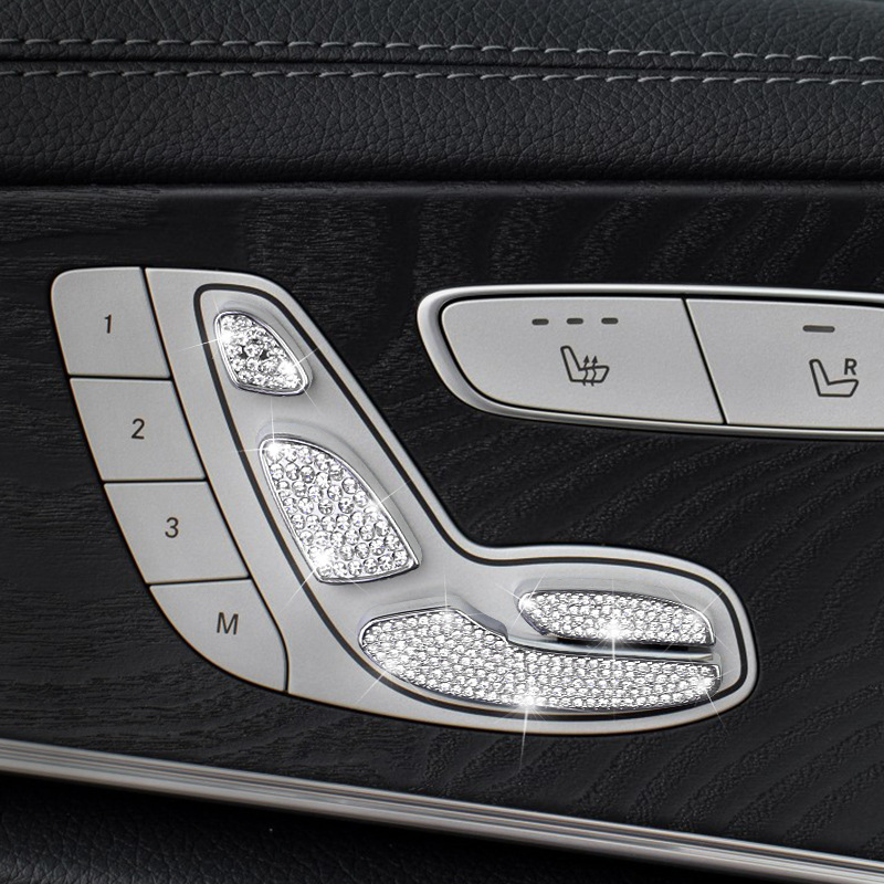 Suitable For Mercedes-Benz E-class Modified E300 LInterior Decoration Drill E300 E200 Seat Adjustment Button Car Sticker