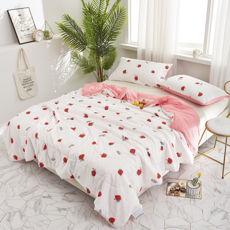 2019年高档夏凉被水洗棉花边空调被芯单人双人送礼实体批发团购|ms