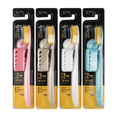 Korean imported Wangda toothbrush 688 gold and silver charcoal toothbrush large head soft hair travel toothbrush portable cover bag