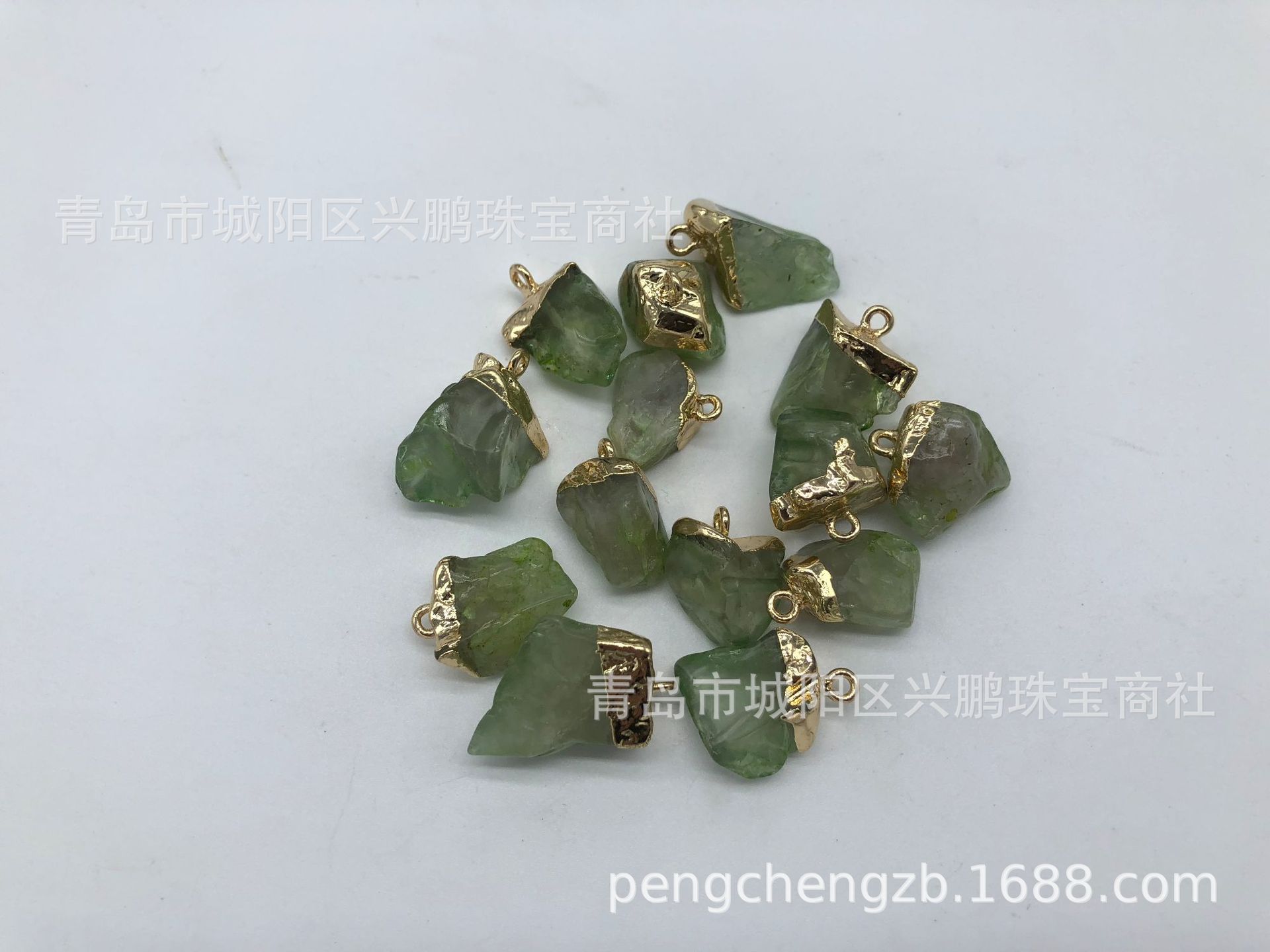 杂石碎石不定型电镀金边挂坠耳坠外贸饰品配饰彩色石头镀金-阿里巴巴
