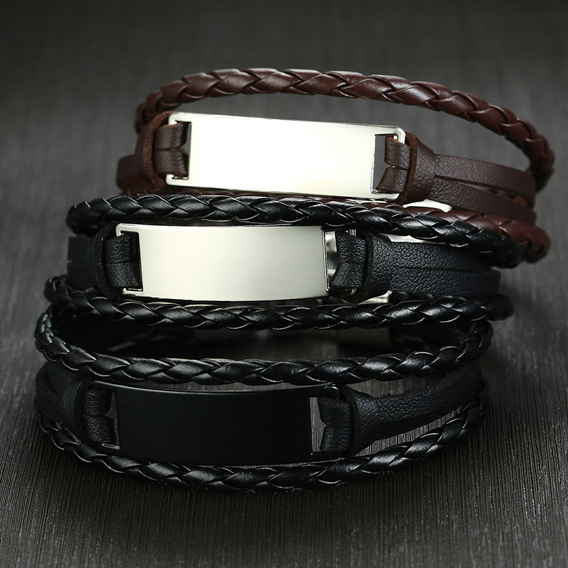 Hip-Hop Geometric Pu Leather Alloy Menu0027S Bracelets 1 Piece